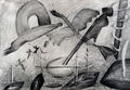 Eleni Zouni, Untitled, 1986, charcoal on paper, 70 x 100 cm