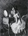 Dimitris Galanis, The lady at her dressing table, 1910-11, copperplate, 15 x 15 cm