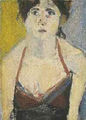 Pelagia Kyriazi, A Self-Portrait, 1973, oil on canvas, 47 x 34 cm