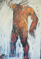 Michalis Madenis, Nude man, 1992, oil on canvas, 200 x 137 cm