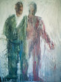 Michalis Madenis, Figures, 1992, oil on canvas, 190 x 144 cm