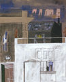 Vlassis Kaniaris, Study (Athens), 1956, tempera on paper, 35 x 25 cm